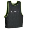 Kipsta two-way football training vest for adults - yellow and blue