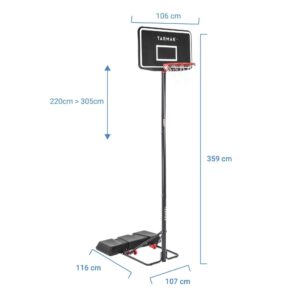 حلقه بسکتبال قابل تنظیم تارماک TARMAK B100 Easy- مشکی