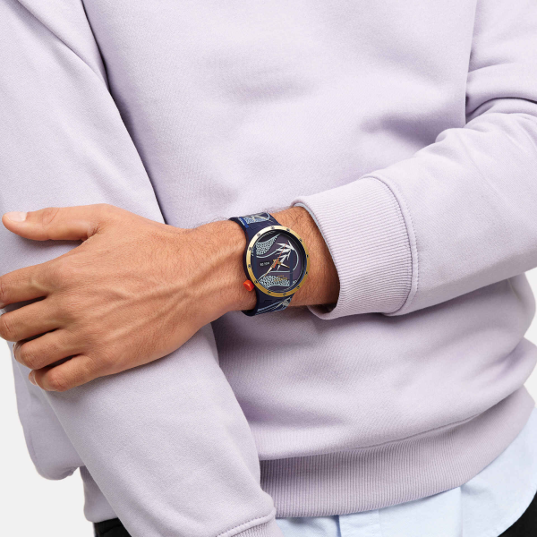 ساعت سواچ مدل (SB05Z700) SWATCH BLUE AND GOLDEN LITHE DANCER - Image 5