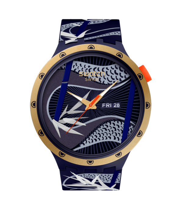 ساعت سواچ مدل (SB05Z700) SWATCH BLUE AND GOLDEN LITHE DANCER
