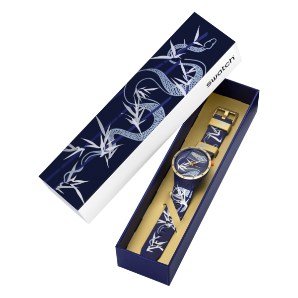 ساعت سواچ مدل (SB05Z700) SWATCH BLUE AND GOLDEN LITHE DANCER - Image 4