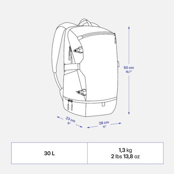 کوله طبیعت گردی-QUECHUA NH Arpenaz 500 30L-خاکستری - Image 2