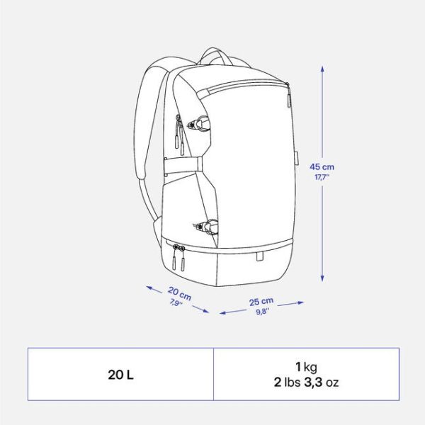 کوله طبیعت گردی-QUECHUA NH Arpenaz 500 20L-خاکستری - Image 2