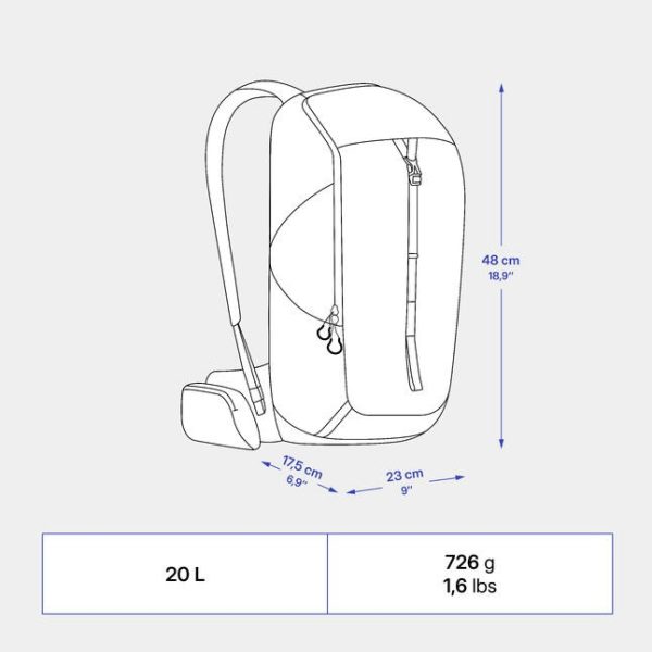 کوله طبیعت گردی-QUECHUA MH100 20L-مشکی - Image 2