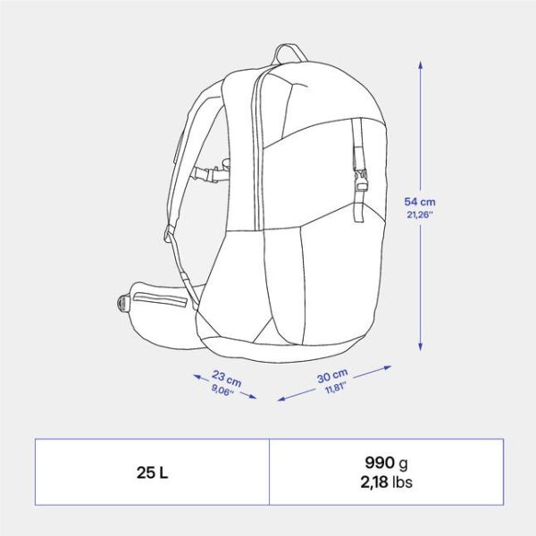 کوله طبیعت گردی-QUECHUA MH500 25L-خاکی - Image 2