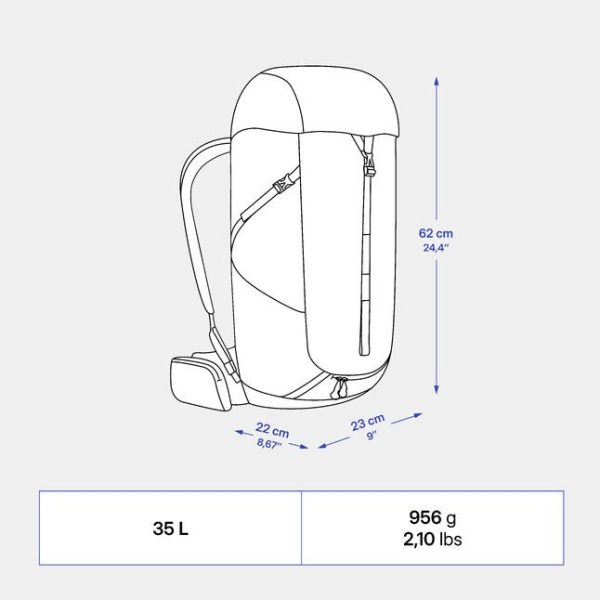 کوله طبیعت گردی-QUECHUA MH100 35L-مشکی - Image 2