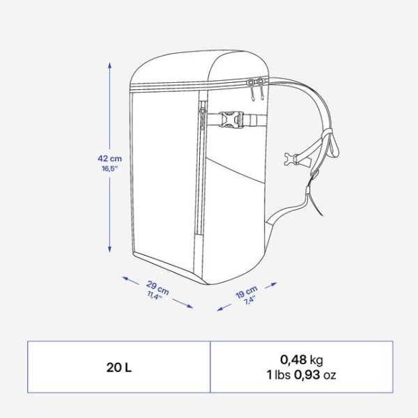 کوله طبیعت گردی-QUECHUA 7 Hours Cool Keeping 100 20L-آبی - Image 4