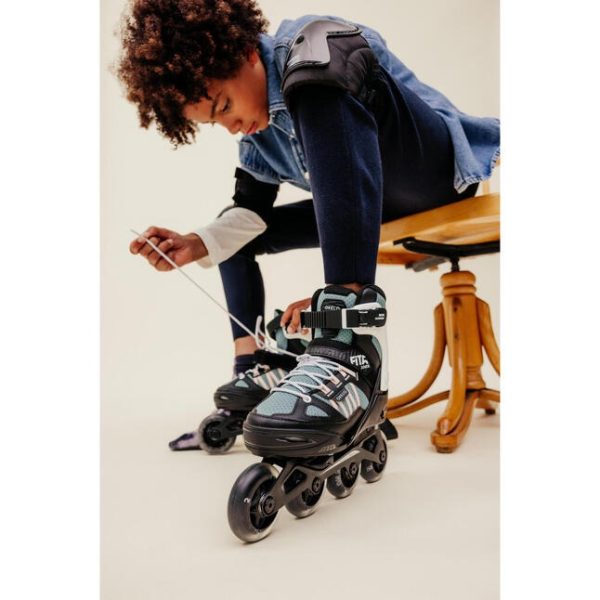 اسکیت بچگانه-OXELO Kids Fitness Skates FIT 5-آبی/مشکی - Image 10