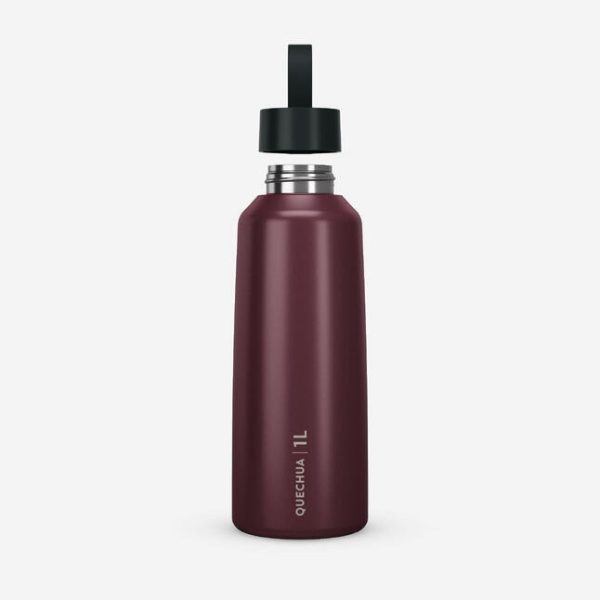 بطری آب کمپ و کوهنوردی-QUECHUA Outdoor Stainless Steel Water Bottle 1L 100-بنفش - Image 9