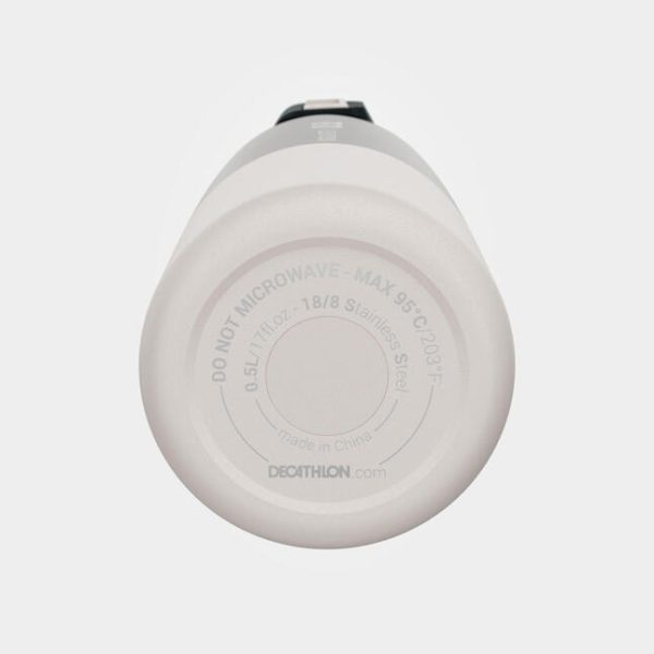 ترموس کمپ و کوهنوردی-QUECHUA Thermos 0.5L Practical Lid 900-سفید - Image 4