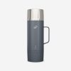 ترموس کمپ و کوهنوردی-QUECHUA Outdoor Stainless Steel Thermos 1.5L 900-خاکستری