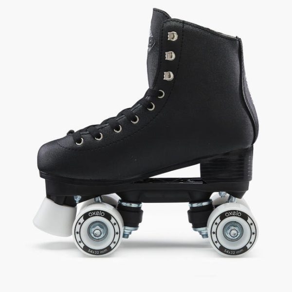 اسکیت بزرگسال-OXELO Adult Quad Roller Skates QUAD 100-مشکی - Image 5