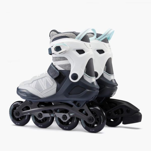 اسکیت بزرگسال-OXELO Adult Fitness Skates FIT500-مشکی/خاکستری - Image 5
