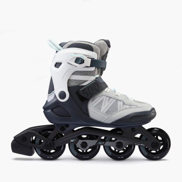 اسکیت بزرگسال-OXELO Adult Fitness Skates FIT500-مشکی/خاکستری