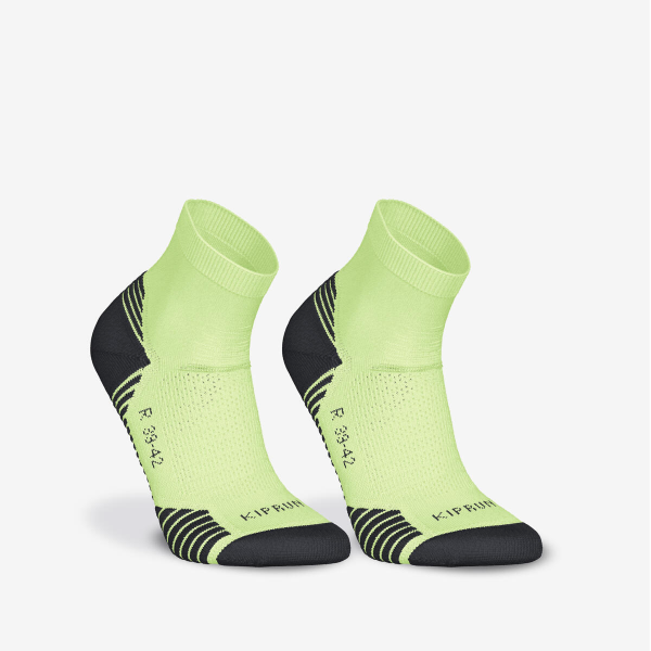 جوراب پیاده روی و دومیدانی کیپ ران - KIPRUN Run 500 - سبز/مشکی