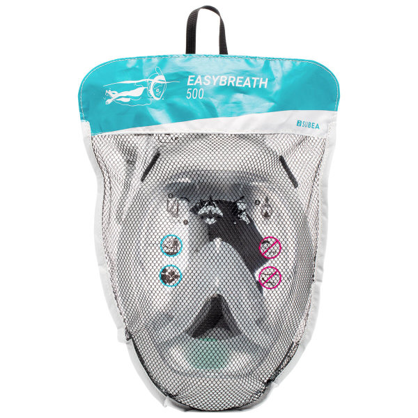 ماسک غواصی بزرگسالان سوبیا 500 SUBEA Easybreath - سفید - Image 9