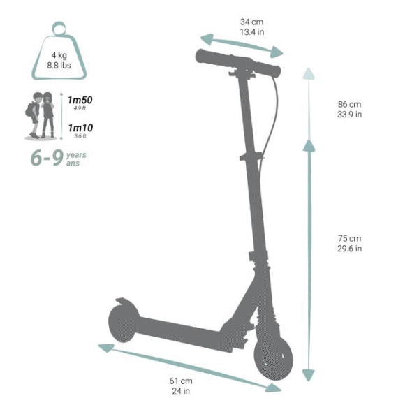 اسکوتر بچگانه OXELO Kids Scooter - MID5 - آبی/قرمز - Image 8