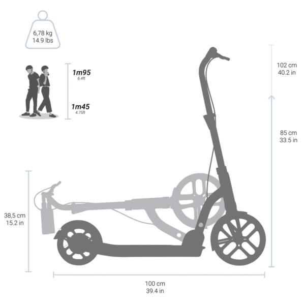 اسکوتر بزرگسالان OXELO Adult Scooter - R500 - آبی - Image 9