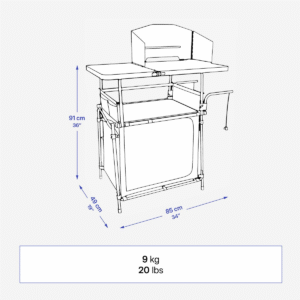 کابینت تاشو کمپ و کوه نوردی – QUECHUA Kitchen Cabinet – L – سبز