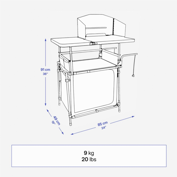 کابینت تاشو کمپ و کوه نوردی - QUECHUA Kitchen Cabinet - L - سبز