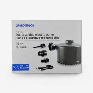 پمپ باد قابل شارژ  دکتلون – QUECHUA USB-C Rechargeable Electric Pump – مشکی