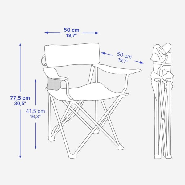 صندلی تاشو کمپ و کوه نوردی دکتلون - QUECHUA Folding Camping Chair - آبی - Image 2