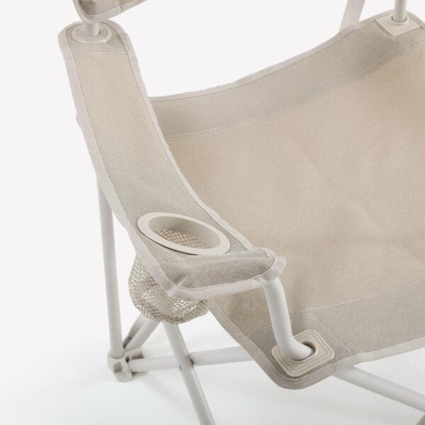 صندلی تاشو کمپ و کوه نوردی دکتلون - QUECHUA Large Folding Camping Chair - XL - کرم - Image 6