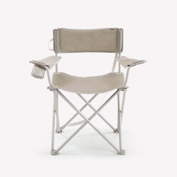 صندلی تاشو کمپ و کوه نوردی دکتلون - QUECHUA Large Folding Camping Chair - XL - کرم - Image 2