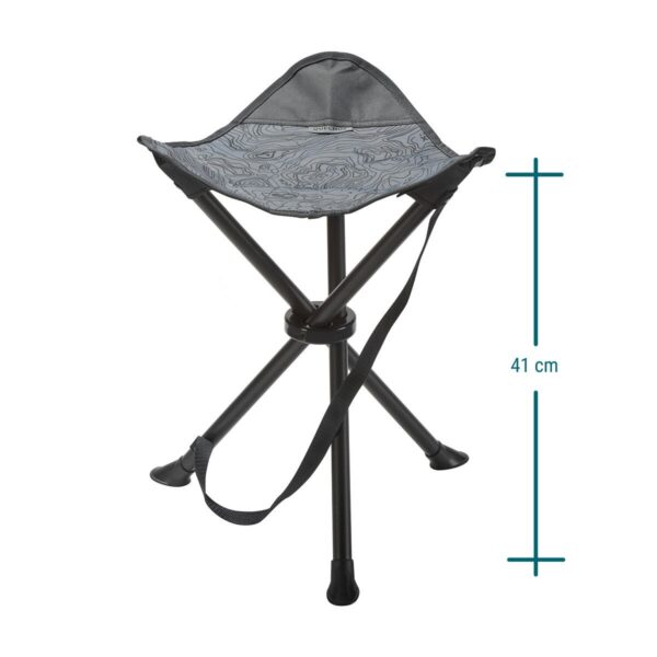 صندلی تاشو کمپ و کوه نوردی دکتلون - QUECHUA Outdoor Camping Stool - 110 Kg - خاکستری - Image 2