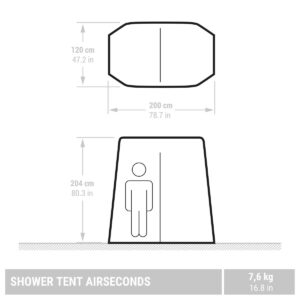 دوش سیار قابل حمل دکتلون – QUECHUA Inflatable Camping Shower – Airseconds – سفید