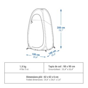 حمام سیار قابل حمل دکتلون – QUECHUA Camping Shower Cabin – 2 Seconds – آبی