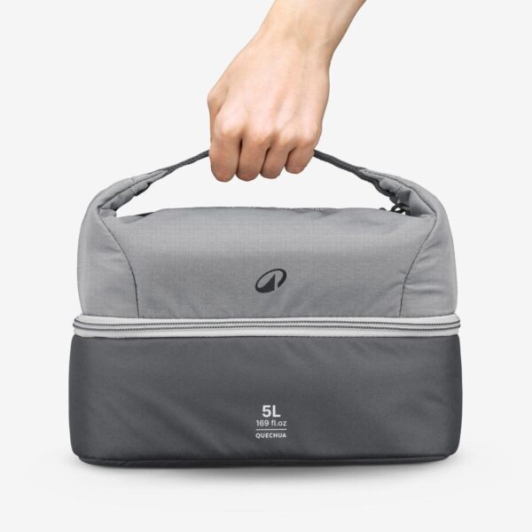کیف غذای عایق حرارتی دکتلون -QUECHUA Heat Insulated Lunch Bag Included  - 500 - خاکستری - Image 5