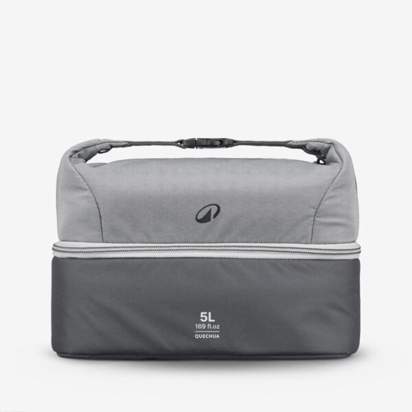 کیف غذای عایق حرارتی دکتلون -QUECHUA Heat Insulated Lunch Bag Included  - 500 - خاکستری - Image 6