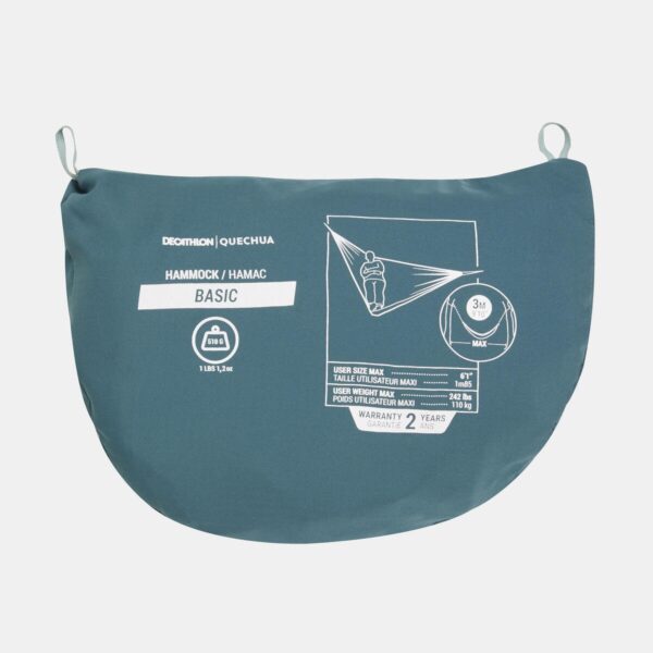 تخت آویز کمپ و کوه نوردی دکتلون - QUECHUA Hammock 300 X 150 cm Basic - آبی - Image 6