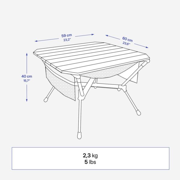 میز تاشو کمپ و کوه نوردی دکتلون - QUECHUA Folding Camping Table Compact - 500 - سفید/سبز - Image 2
