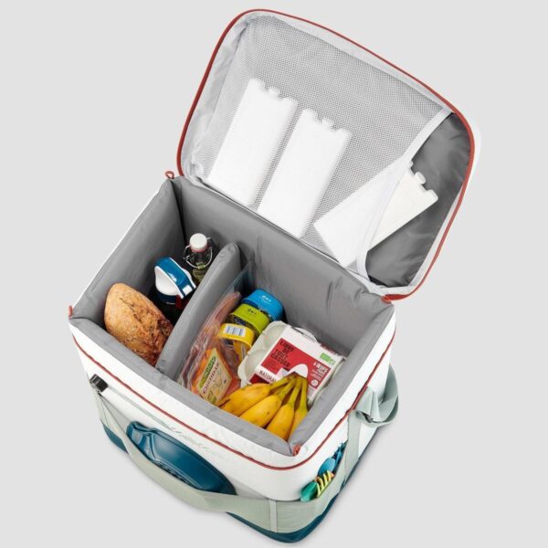 کول باکس تاشو کمپ و کوه نوردی دکتلون - QUECHUA Collapsible Cooler 500 Fresh - سفید/سبز - Image 4