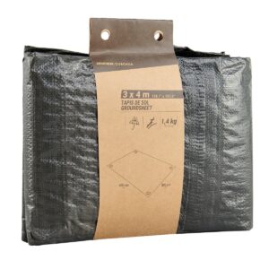 زیر انداز ضدآب کمپ و کوه نوردی دکتلون - QUECHUA Waterproof Camping Floor Mat - 3 X 4 m - مشکی