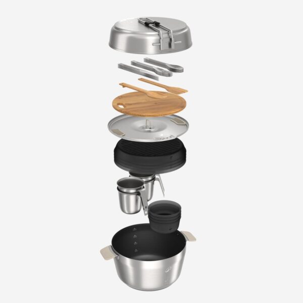 ست ظروف چهار نفره کمپ و کوه نوردی دکتلون - QUECHUA Outdoor Dining Set 90 - سی و سه تکه
