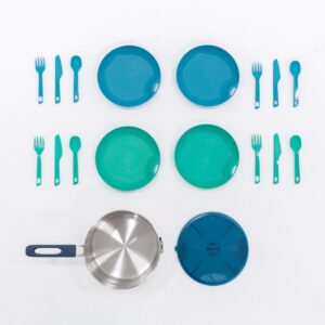 ست ظروف چهار نفره کمپ و کوه نوردی دکتلون – QUECHUA Outdoor Camping Dining Set 100 – هجده تکه