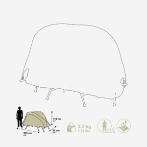 چادر ماهیگیری کپرلان دکتلون – CAPERLAN 1 Person Bivvy Swag Bedbox II –  یک نفره