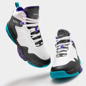 کفش بسکتبال بچگانه تارماک TARMAK Kids Basketball Shoes – SS500H- سفید/مشکی/بنفش