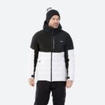 کاپشن مردانه اسکی و اسنوبرد ودز دکتلون - WEDZE Ski Jacket 100 Warm - مشکی/سفید