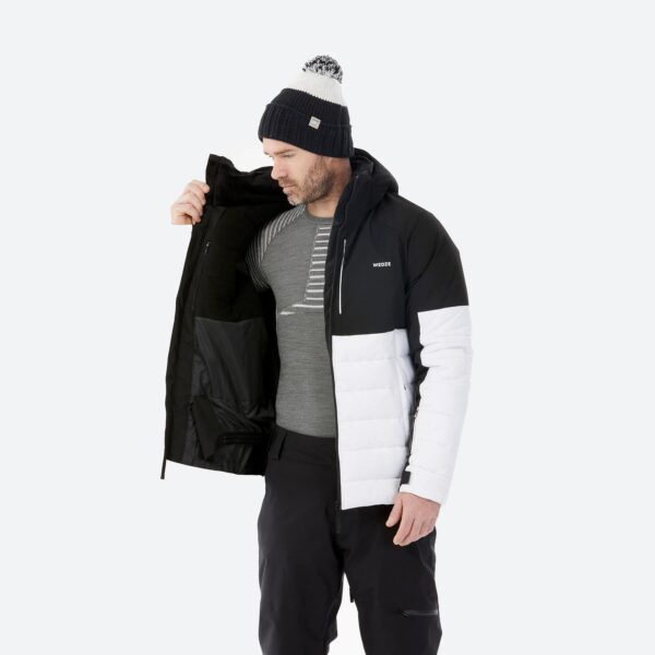 کاپشن مردانه اسکی و اسنوبرد ودز دکتلون - WEDZE Ski Jacket 100 Warm - مشکی/سفید - Image 6