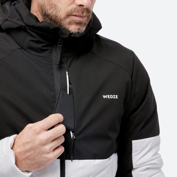 کاپشن مردانه اسکی و اسنوبرد ودز دکتلون - WEDZE Ski Jacket 100 Warm - مشکی/سفید - Image 10