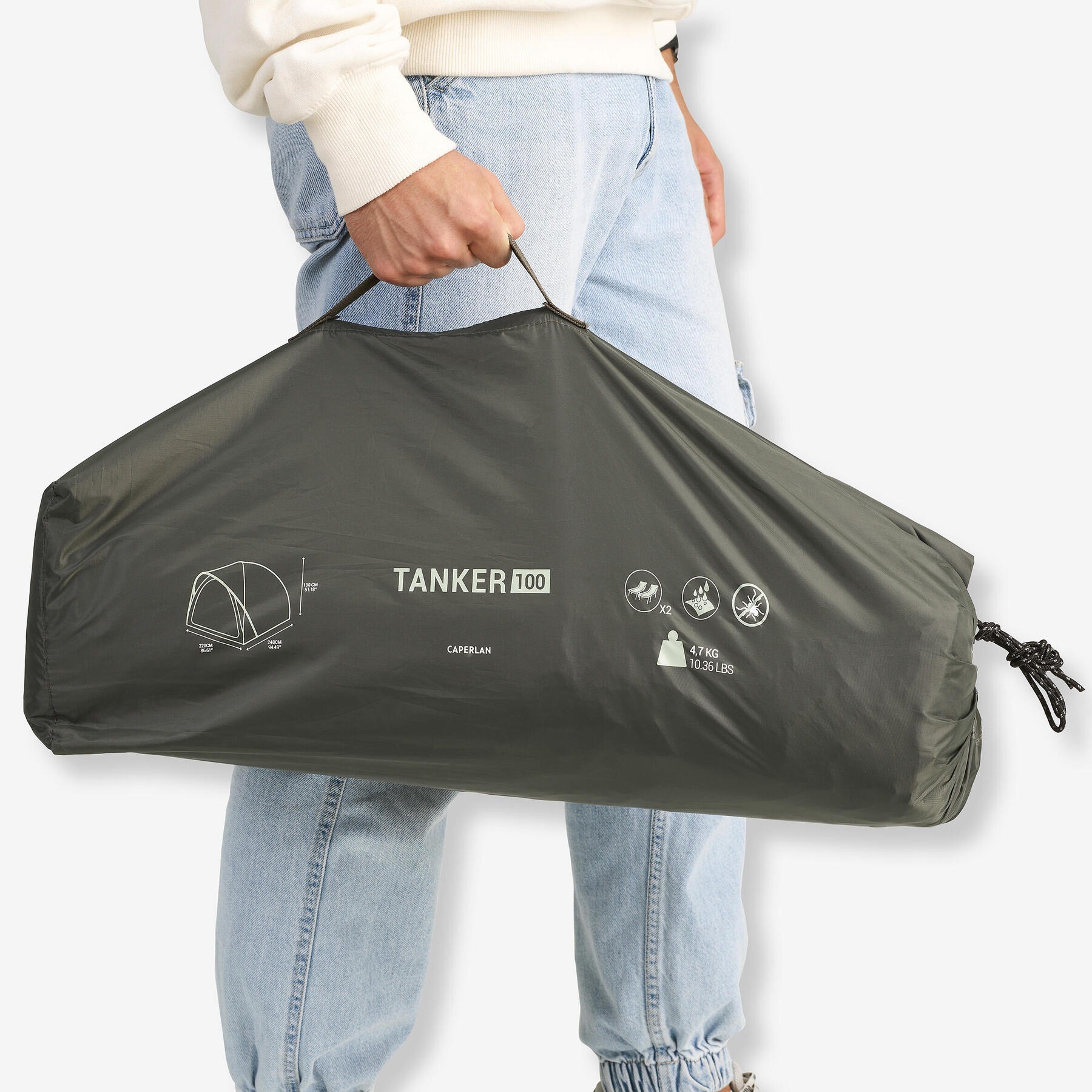 چادر کمپ کپرلان دکتلون - CAPERLAN Camping Tent Tanker 100 - دو نفره چادر کمپ کپرلان دکتلون - CAPERLAN Camping Tent Tanker 100 -  دو نفره - Image 2