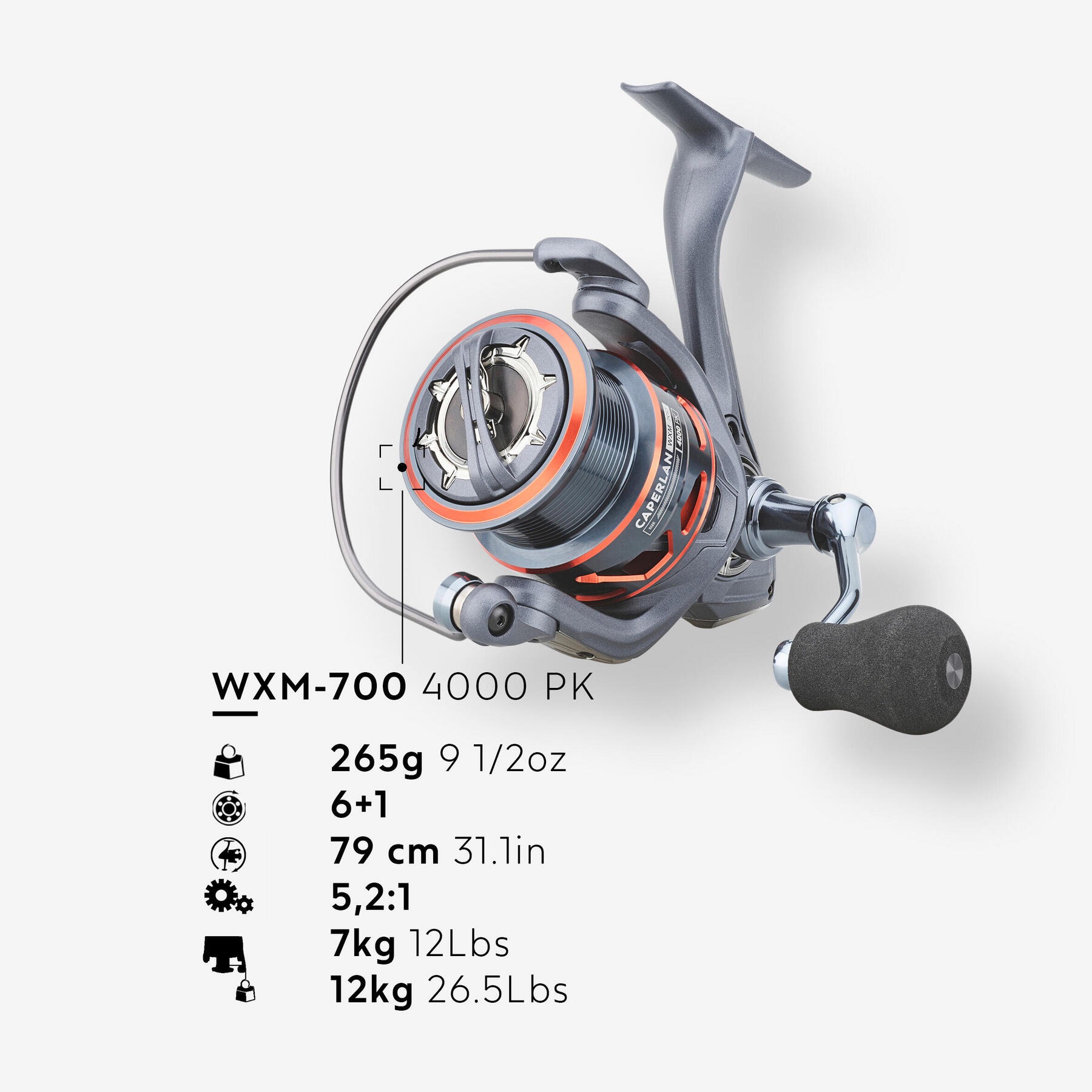 چرخ ماهیگیری دکتلون کپرلان - CAPERLAN WXM 700 چرخ ماهیگیری دکتلون کپرلان - CAPERLAN WXM 700 - Image 2