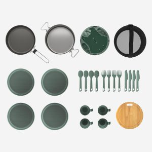 ست کمپ و کوه نوردی  25 پارچه  کچوا – Quechua Outdoor Dining Set – چهارنفره