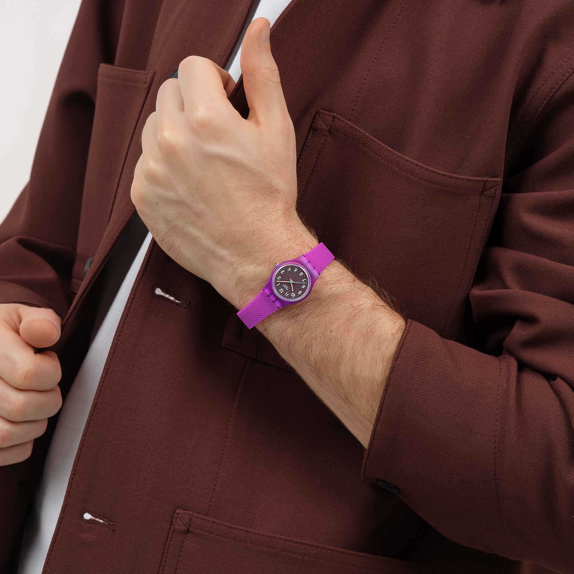 ساعت سواچ مدل (SWATCH MAGENTA WEAVE (LL122 ساعت سواچ مدل (SWATCH MAGENTA WEAVE (LL122 - Image 4