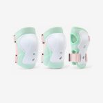 ست محافظ ۳ در ۲ اسکیت/اسکیت‌برد/اسکوتر کودک دکتلون - DECATHLON Scooter 3x2 Support Set - سفید/سبز