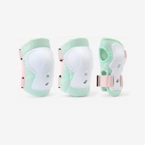 ست محافظ ۳ در ۲ اسکیت/اسکیت‌برد/اسکوتر کودک دکتلون - DECATHLON Scooter 3x2 Support Set - سفید/سبز